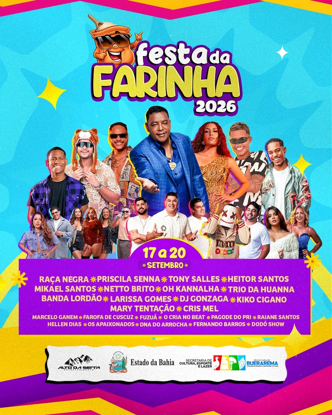 BUERAREMA: CELEBRA 67 ANOS COM RAÇA NEGRA, PRISCILA SENNA E TONY SALLES NA FESTA DA FARINHA