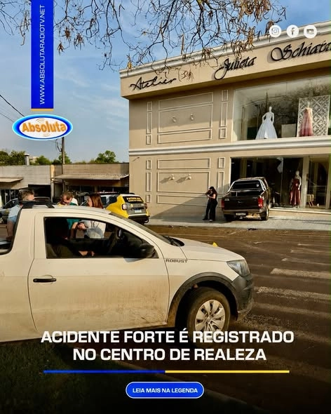 ACIDENTE FORTE É REGISTRADO NO CENTRO DE REALEZA