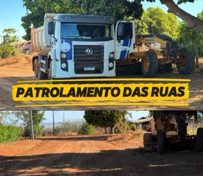 Prefeitura realiza patrolamento e melhora ruas do distrito de Serra Dourada