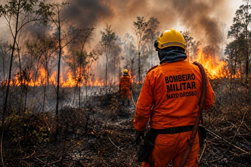 Fogo toma conta de MT: Bombeiros combatem 10 incêndios e suspeita de ação criminosa assusta Sorriso