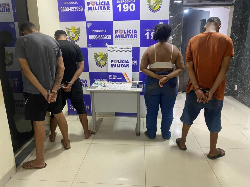 “QUEBRA CELULAR, ESCONDE COCAÍNA E TENTA FUGIR”: PM desmonta ponto de venda e prende 4 em Confresa (MT)