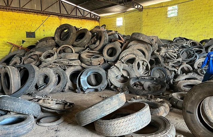Porto Alegre do Norte envia 16 toneladas de pneus inservíveis para reciclagem.