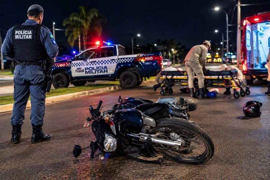 Motociclista desafia PM, foge em alta velocidade e acaba sofrendo acidente em Querência (MT)