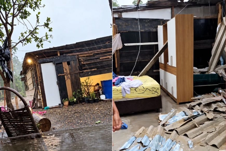 Chuva e ventania estragos com escola alagada, aulas suspensas, casas destelhadas e famílias desabrigadas em Canarana e outras cidades