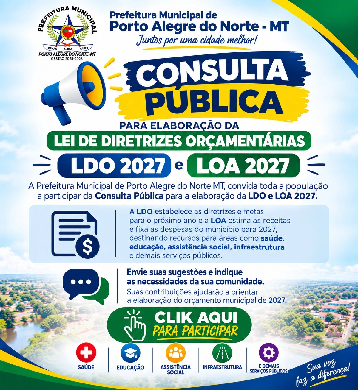 📢 PARTICIPE DA CONSULTA PÚBLICA – LDO E LOA 2027!