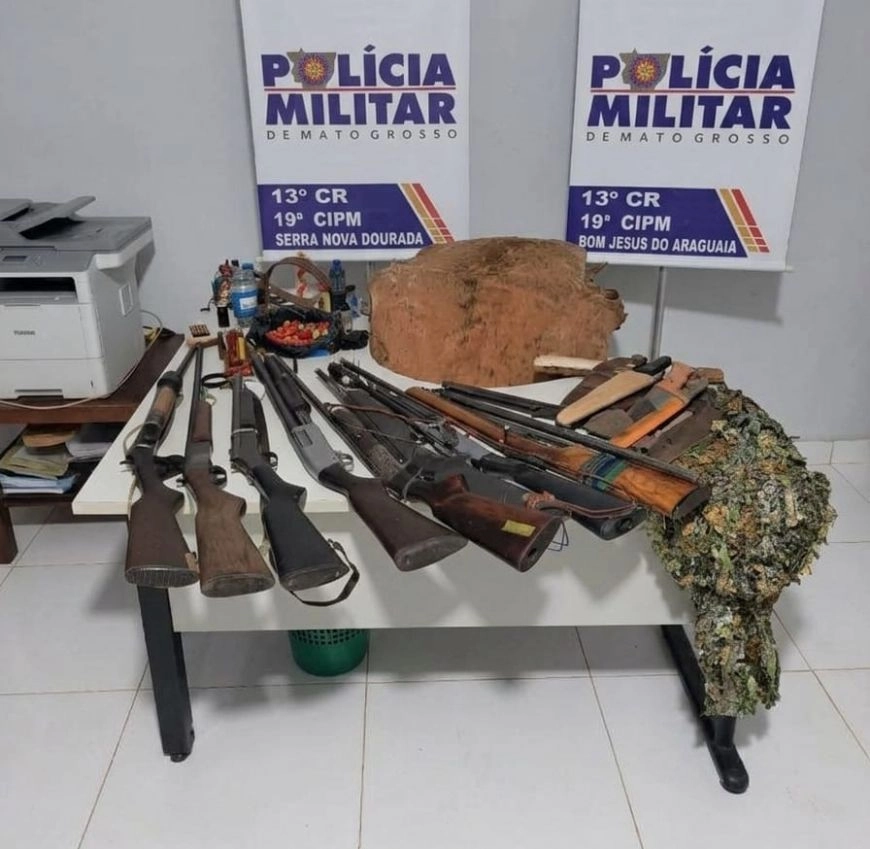 Briga em família termina com arsenal de oito armas apreendido em Serra Nova Dourada (MT)
