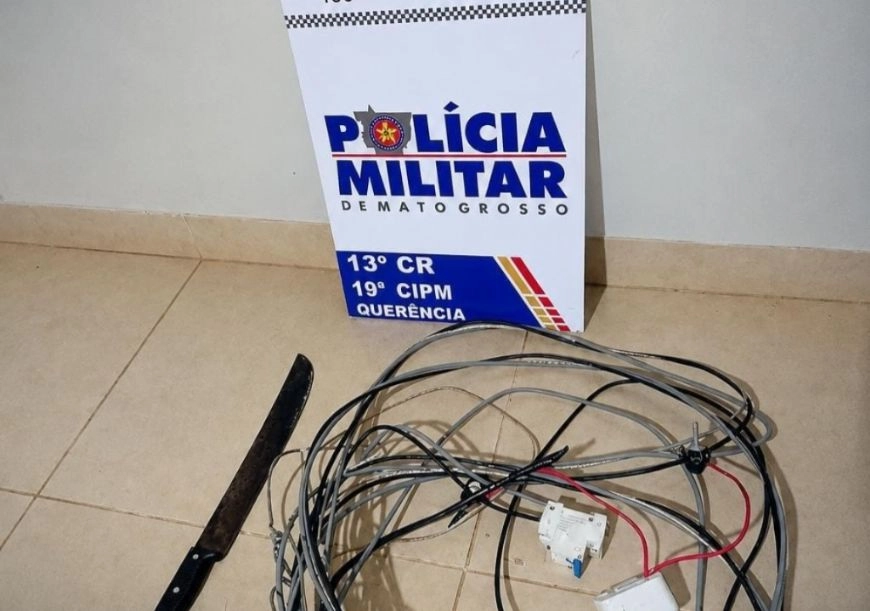Bandido de facão apaga iluminação, ameaça moradores e jura policiais de morte após ser pego em Querência (MT)