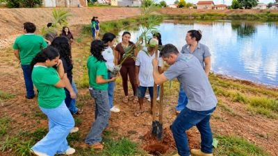 Alunos do NUCA realizam plantio de mudas na Praça Buriti e reforçam compromisso com o meio ambiente em Alto Boa Vista