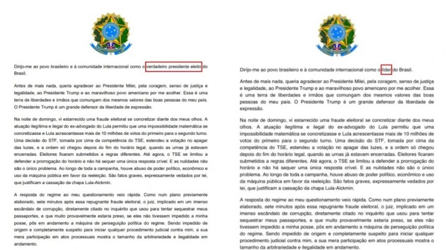 Flávio Bolsonaro recua e divulga nova carta em que troca ‘verdadeiro presidente eleito’ por ‘líder’