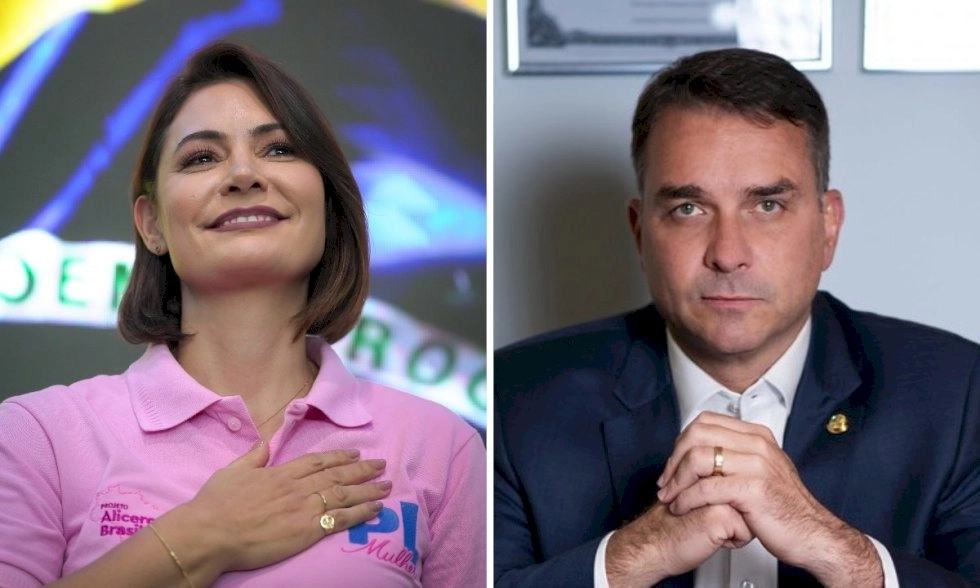 Após um mês de crise, Michelle e Flávio Bolsonaro devem gravar vídeo juntos