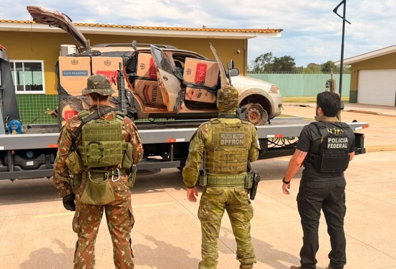 Carga de cigarros contrabandeados é apreendida na divisa entre MS e PR