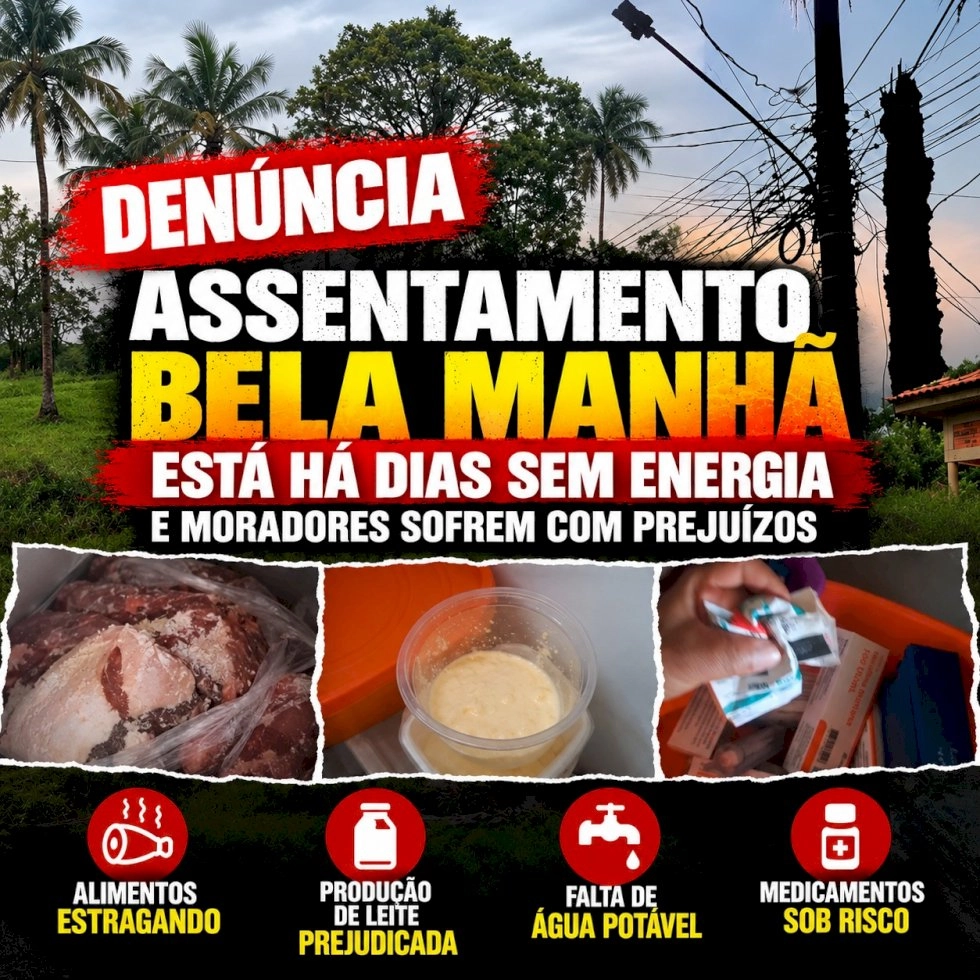 Taquarussu: Assentamento Bela Manhã está há dias sem energia e moradores enfrentam prejuízos