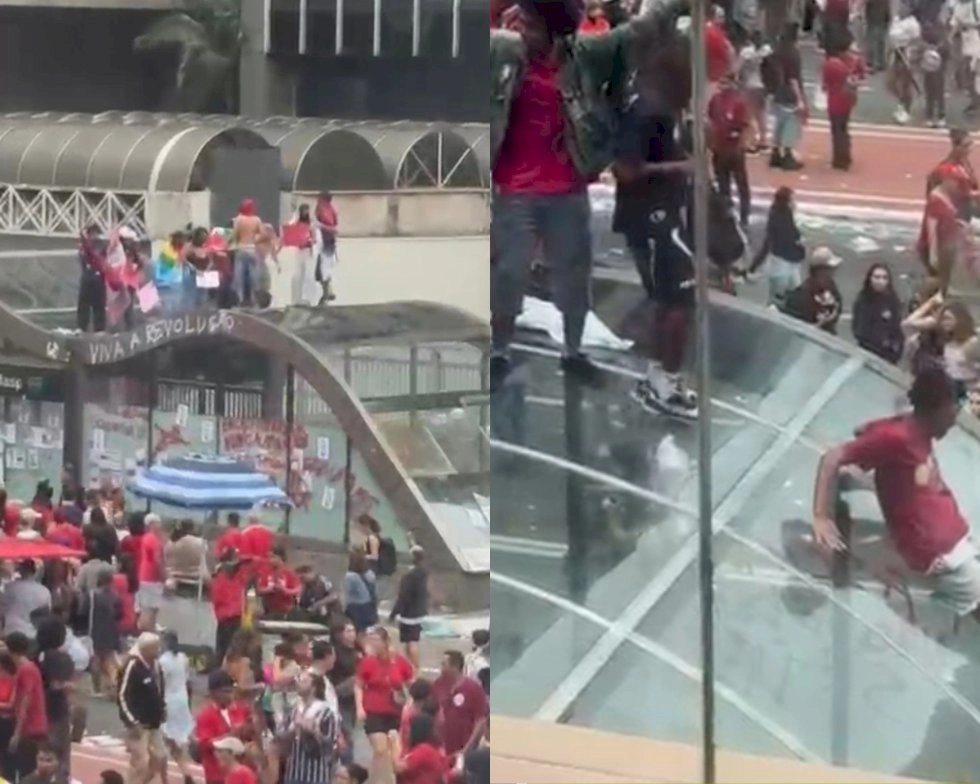 Manifestantes depredam estações de metrô em ato de apoio a Lula