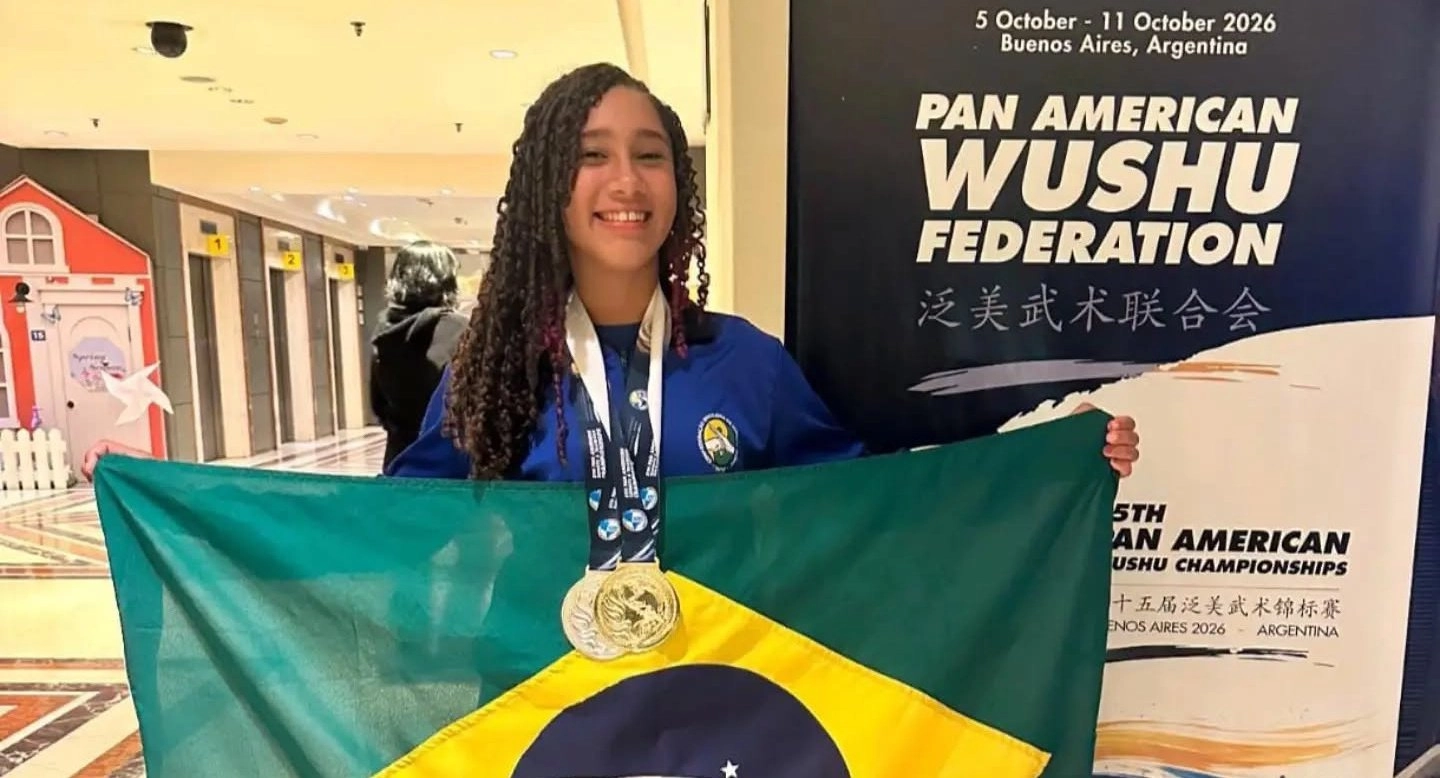 Nova Andradina - Atleta do PROTED/FUNAEL conquista bicampeonato Pan-Americano de Kung Fu Wushu