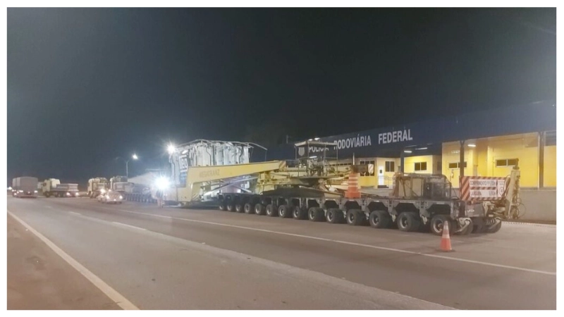 Carga especial de grandes dimensões avança pela BR-040 e altera rotina da rodovia