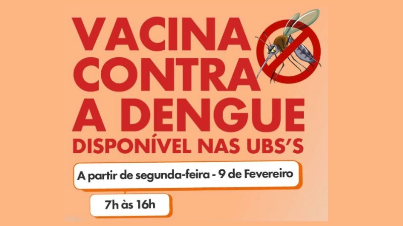 Congonhas inicia vacinação contra a dengue em crianças e pré-adolescentes de 10 a 14 anos
