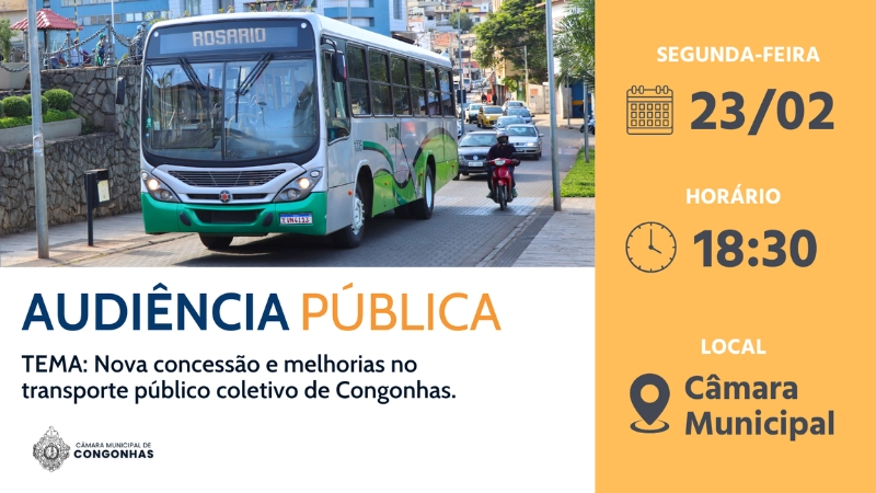 Audiência pública discutirá nova concessão do transporte em Congonhas