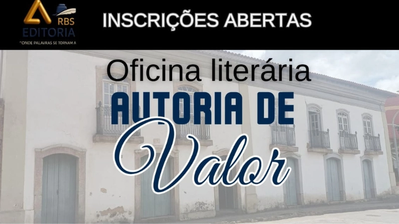 Oficina literária “Autoria de Valor” abre inscrições para evento no Solar Barão de Suassuí