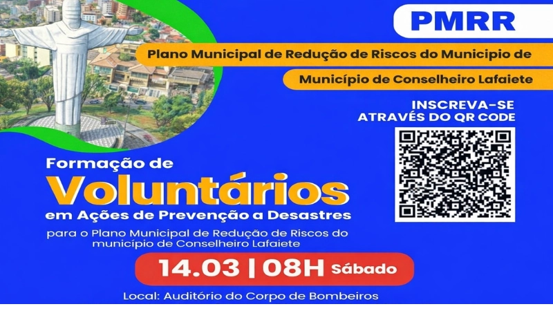 Lafaiete abre inscrições para curso de voluntários da Defesa Civil