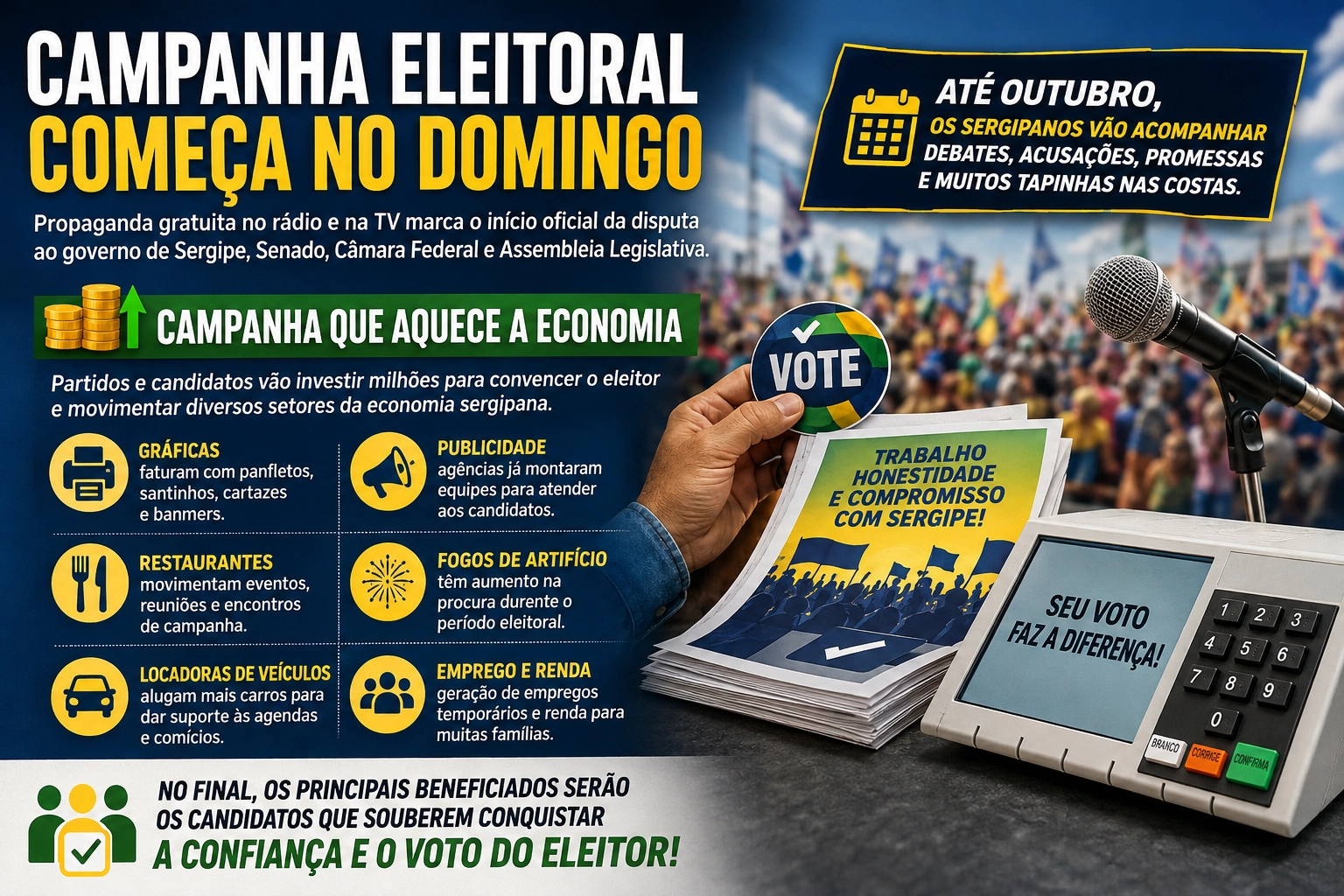 A economia vai faturar com a campanha eleitoral que começa domingo