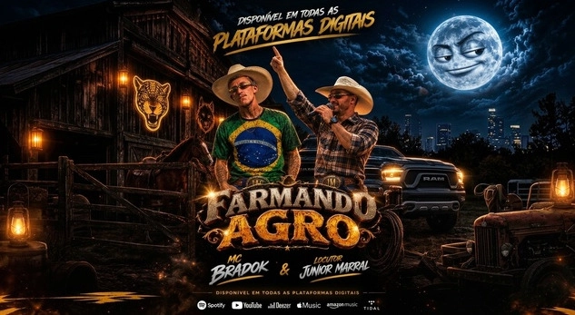 Farmando Agro: MC Bradok lança música com participação do locutor Júnior Marral