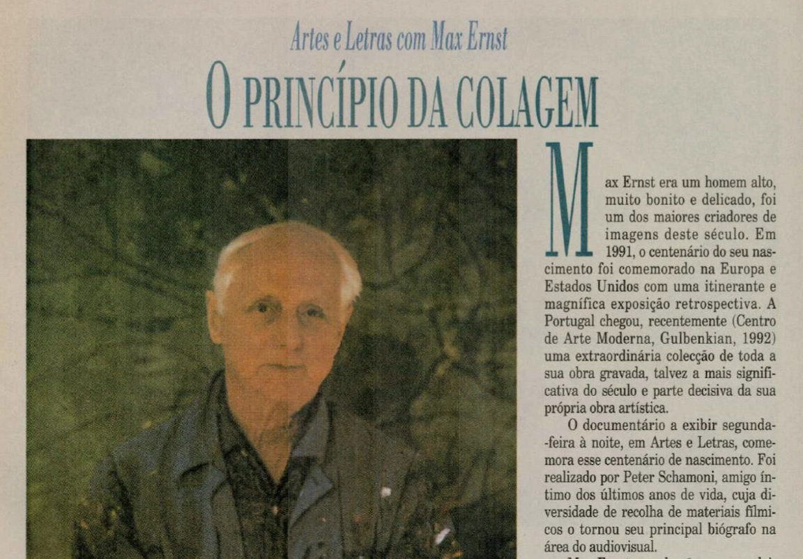 O princípio da colagem - Max Ernst (Público 6 Jul. 1993)