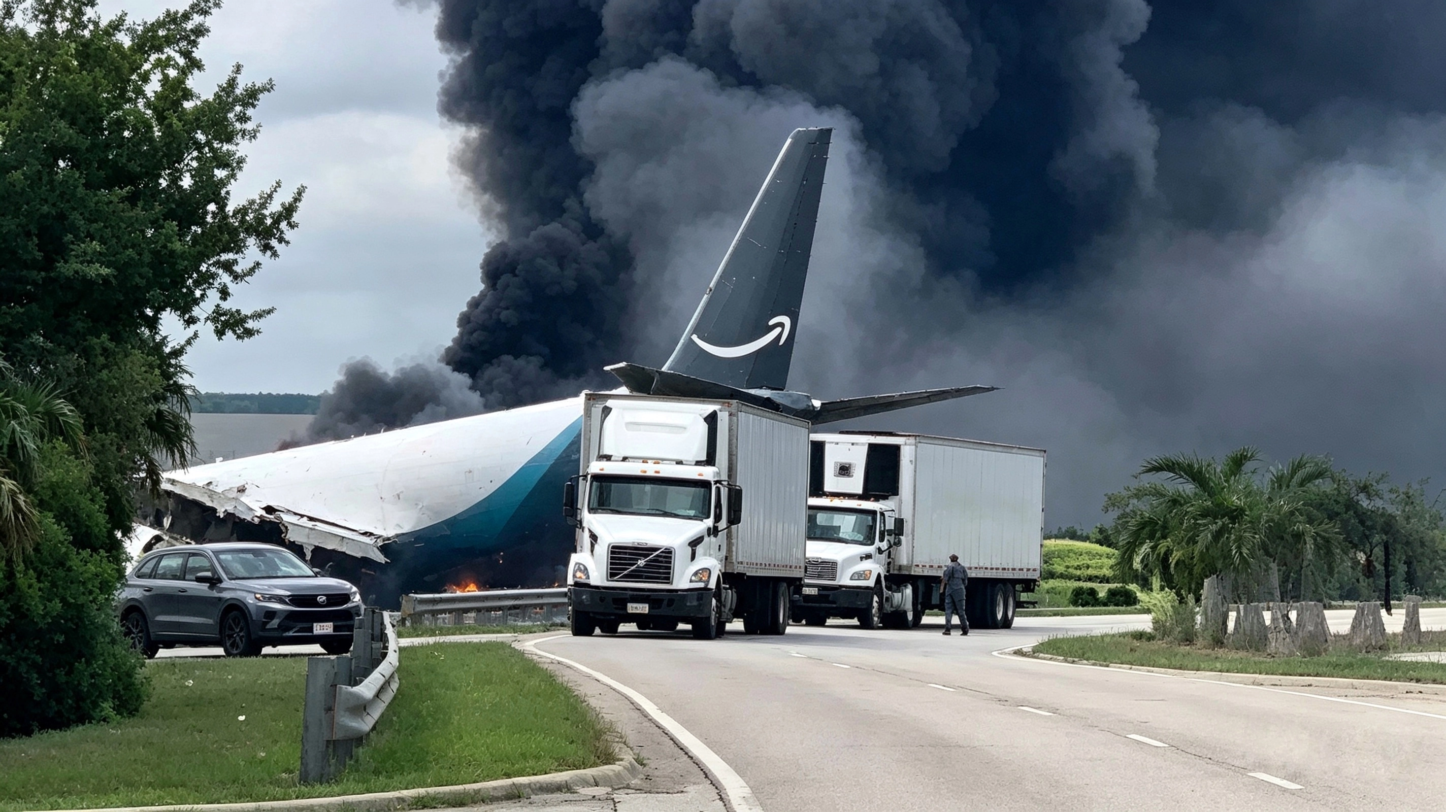 Acidente com aeronave de carga da Amazon em Miami deixa ao menos cinco mortos e interdita aeroporto