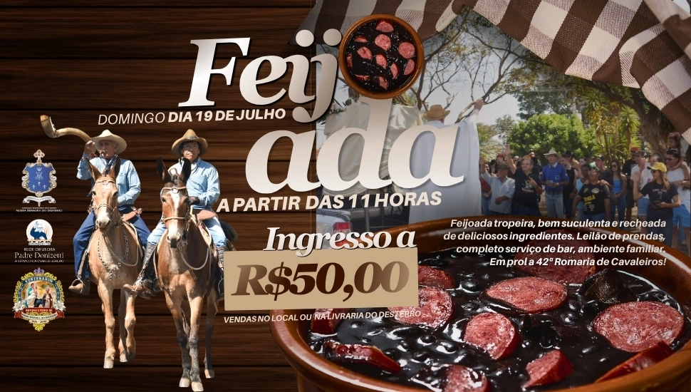 Domingo tem feijoada no Santuário de Nossa Senhora do Desterro