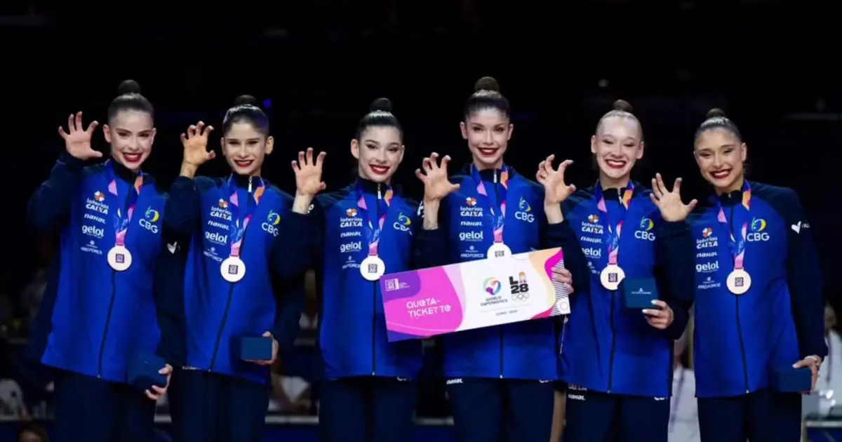 Brasil é bronze no Mundial de ginástica rítmica e garante vaga nas Olimpíadas