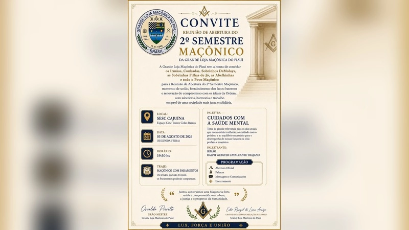 Reunião de abertura do 2º semestre Maçônico