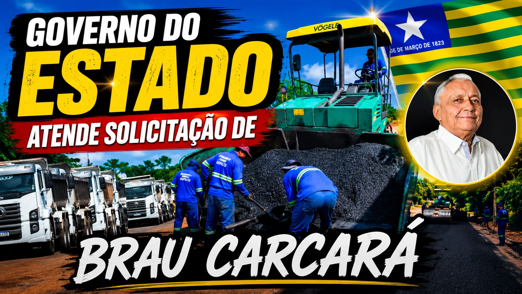 Governo do Estado viabiliza solicitação de Brau Carcará e leva asfalto a diversos bairros em Barras