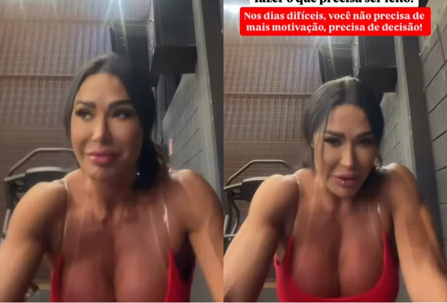 Fim de relacionamento afeta rotina de treinos de Gracyanne Barbosa: "Minha cabeça está uma loucura"