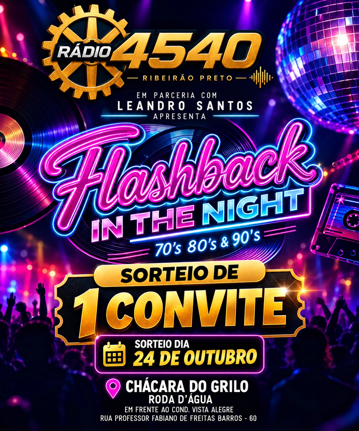 Sorteio Flashback in the Night – Rádio 4540