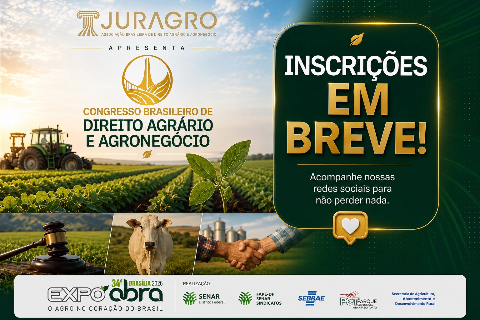 CONGRESSO BRASILEIRO DE DIREITO AGRÁRIO E AGRONEGÓCIO SERÁ REALIZADO NA GRANJA DO TORTO