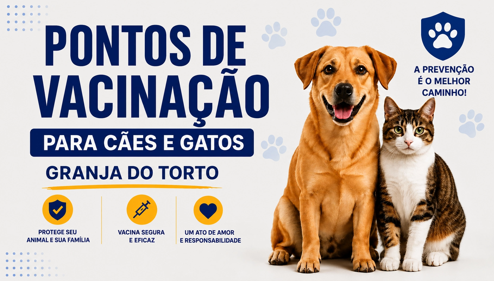 VACINAÇÃO ANTIRRÁBICA 2026 TERÁ QUATRO PONTOS NA GRANJA DO TORTO NESTE SÁBADO