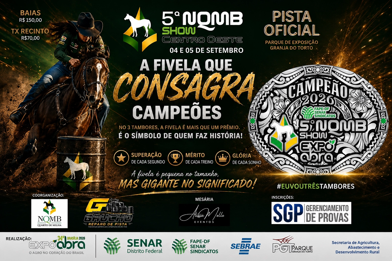 5º NQMB SHOW CENTRO-OESTE MOVIMENTA O PARQUE DE EXPOSIÇÕES DA GRANJA DO TORTO EM SETEMBRO