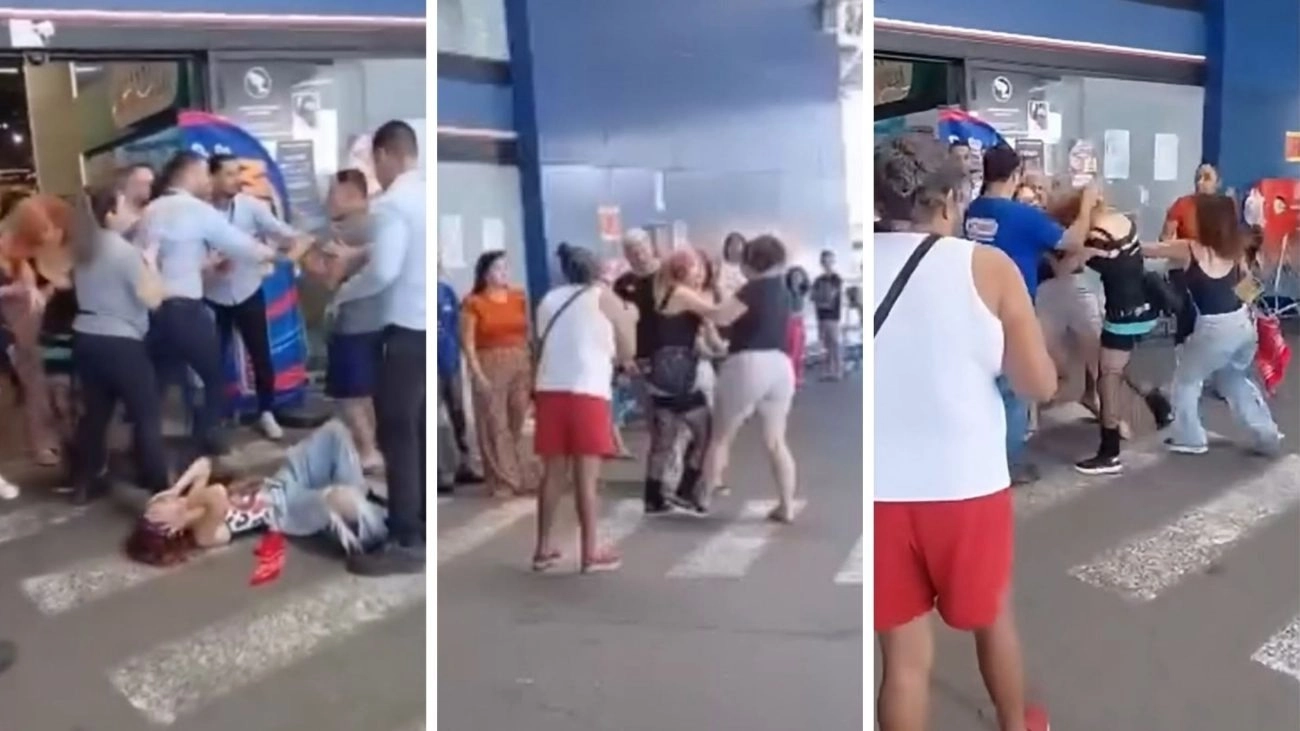 Briga entre jovens e casal termina em agressões no estacionamento de supermercado em Florianópolis