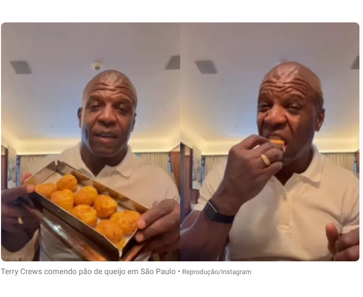 Terry Crews se rende ao pão de queijo e declara amor à iguaria: 'Absolutamente incrível'