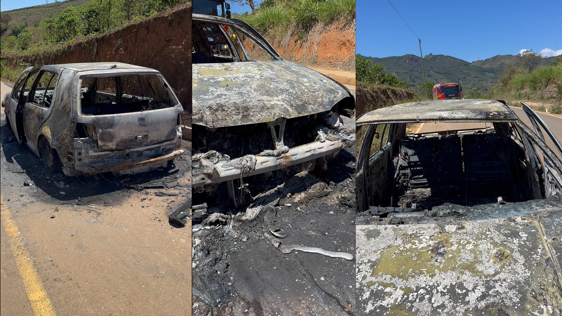 Incêndio destrói automóvel em estrada de acesso à zona rural de Santa Bárbara do Leste