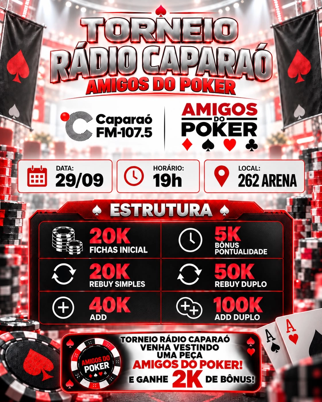 Torneio Rádio Caparaó – Amigos do Poker acontece no dia 29 de setembro em Manhuaçu