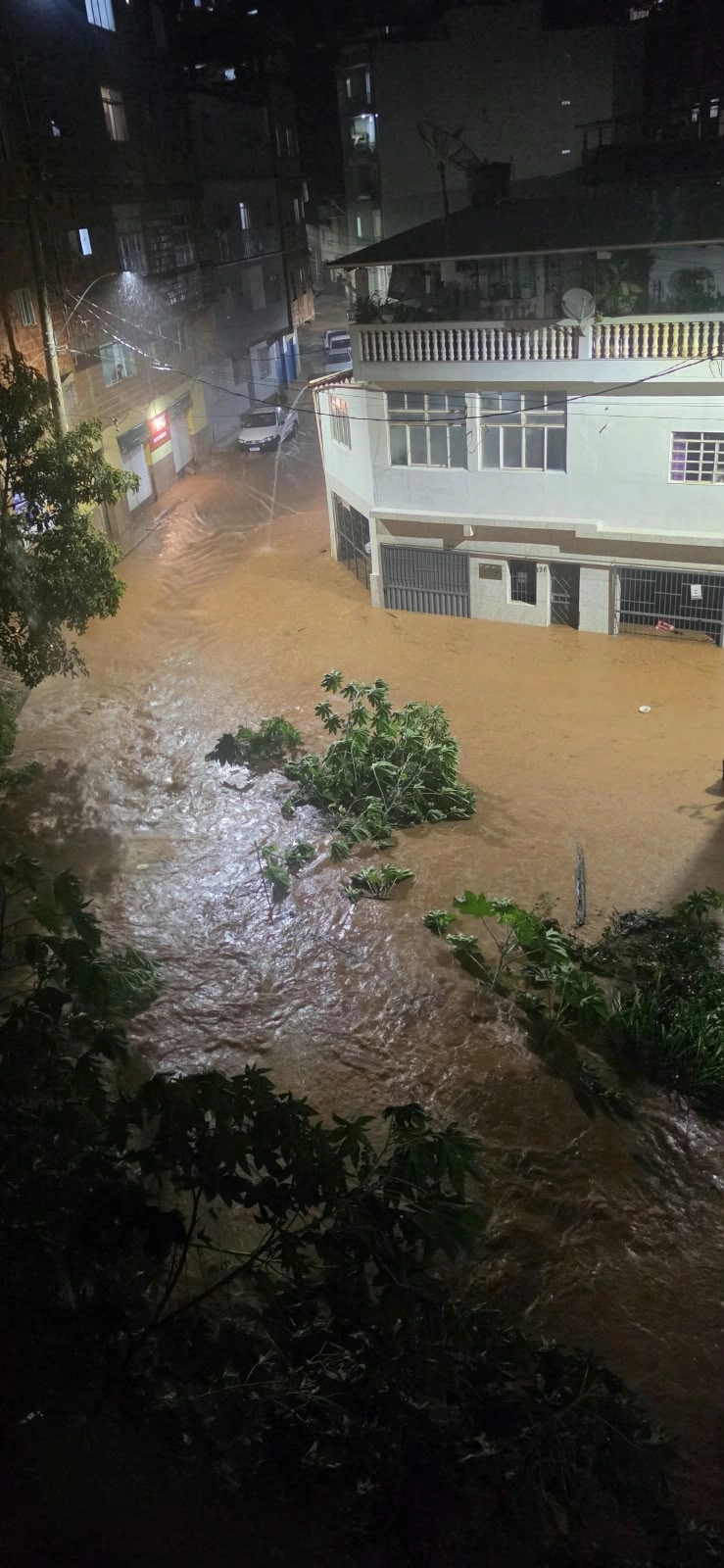 Chuva forte causa alagamentos, quedas de árvores e acidentes em Manhuaçu e região
