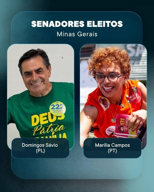 Eleições 2026: Deputados federais, estaduais e senadores eleitos em Minas Gerais
